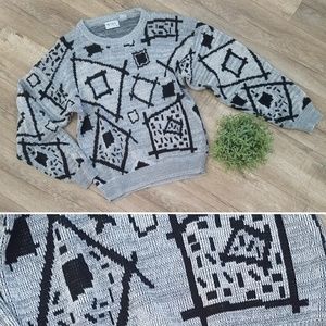 Vintage Geometric Grandpa Sweater